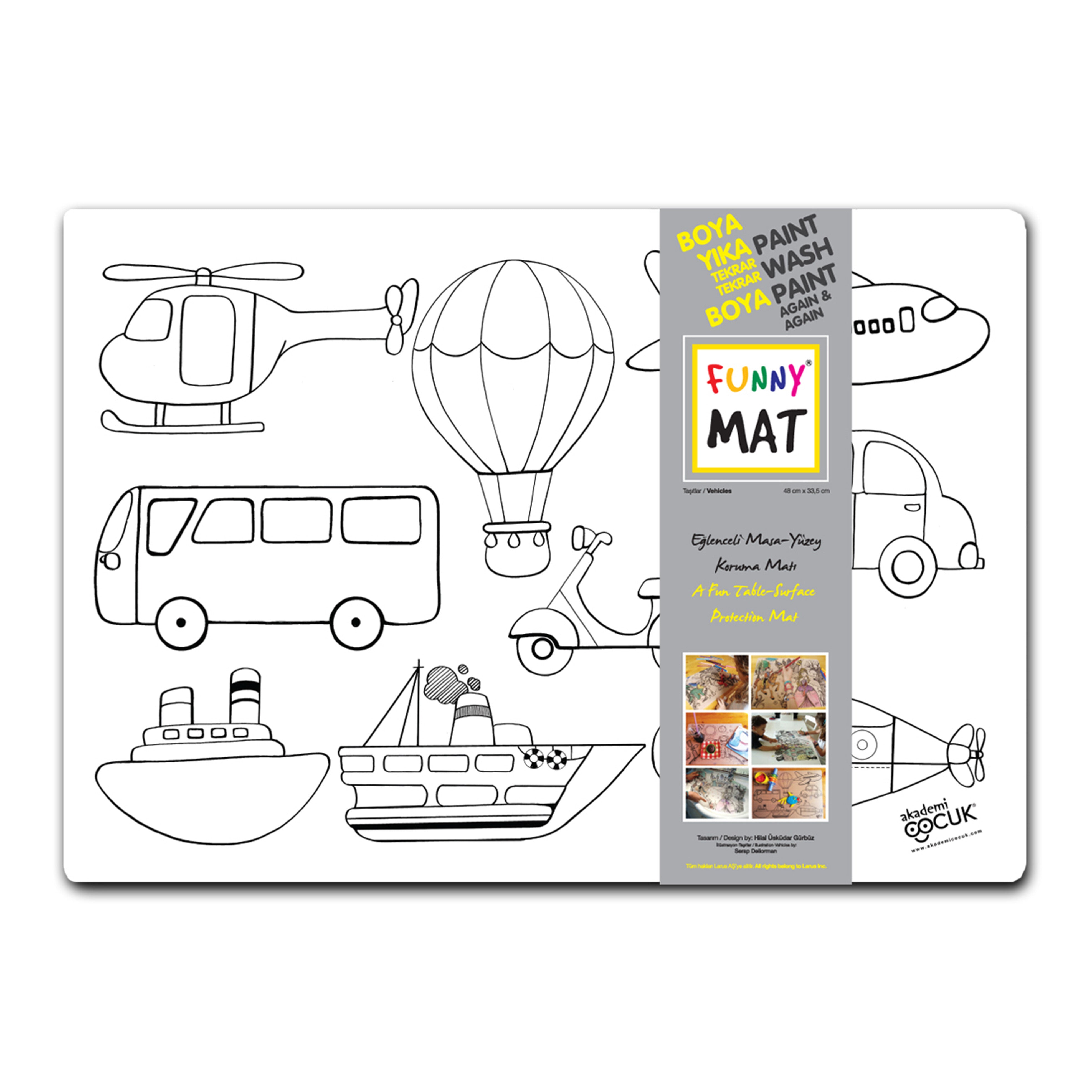 Akademi Çocuk Funny Mat - Taşıtlar